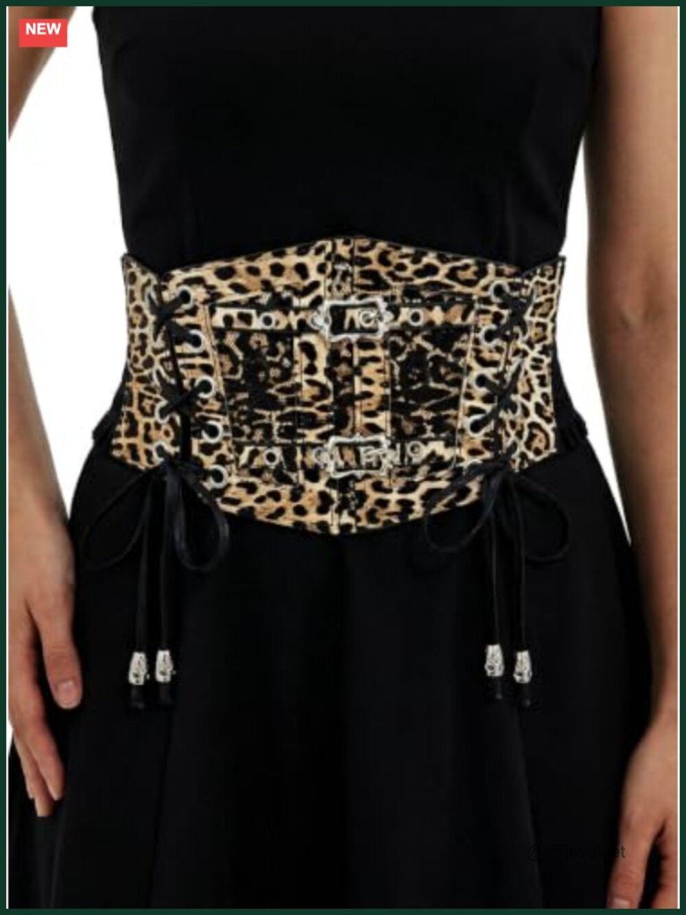 Underbust Corset Belt Waist Cincher Adjustable Lace-Up Hook & Eye